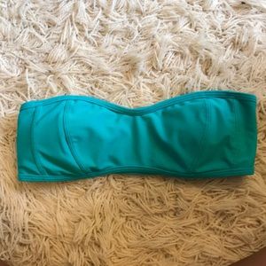 STRAPLESS TEAL BIKINI TOP